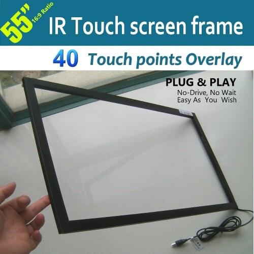 55" Real 40 Points Infrared Interactive Touch Screen Panel Frame Without Glass Free Quick Shipping For Interactive Touch Table