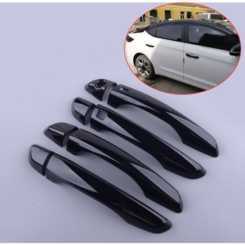 8Pcs/Set Car Side Door Handle Cover Trim Glossy Black ABS Decoration Fit For Hyundai Elantra 2017 2018 2019 2020