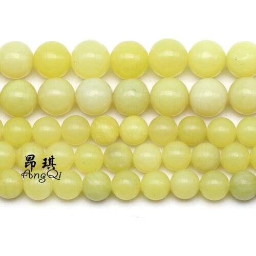 New Lemon Yellow Chalcedony Natural Stone Beads 4/6/8/10/12mm Round Loose Spacer Beads For Jewelry Making DIY Bracelets Necklace