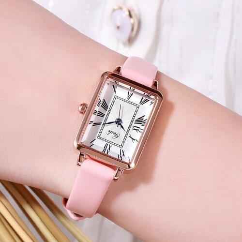 Retro Square Classic Woman Watch Rome Scale Waterproof Belt Wrist Watches for Women 2020 Luxury Dresses Montre Femme 2020 Luxe
