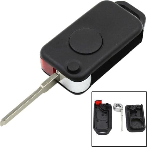 1 Button Remote Flip Car Key Shell for Mercedes B-enz W168 W124 W202 1984-2004 aftermarket broken worn key case replacement