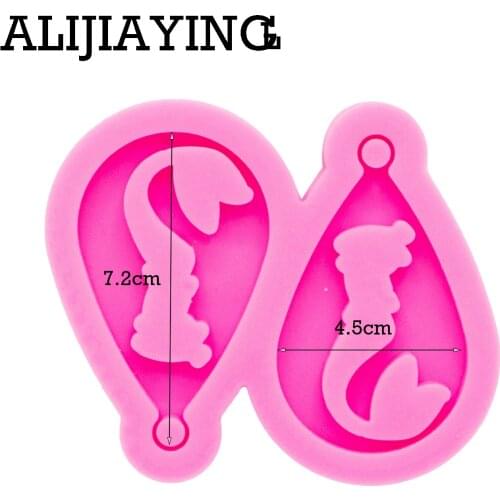 DY0376 Shiny plane Mermaid Earrings Silicone Mold DIY Craf Mould tear drop hoop earrings Epoxy Resin Custom Mold