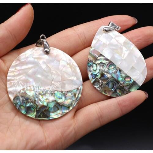 Natural Shell Pendant Exquisite Geometry Stripe For Jewelry Making Charms DIY Necklace Bracelet Anklet Accessory