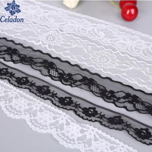 Hot White/Black 10 yards Beautiful Lace Ribbon For Clothing Wedding Decoration DIY Craft Accessories
