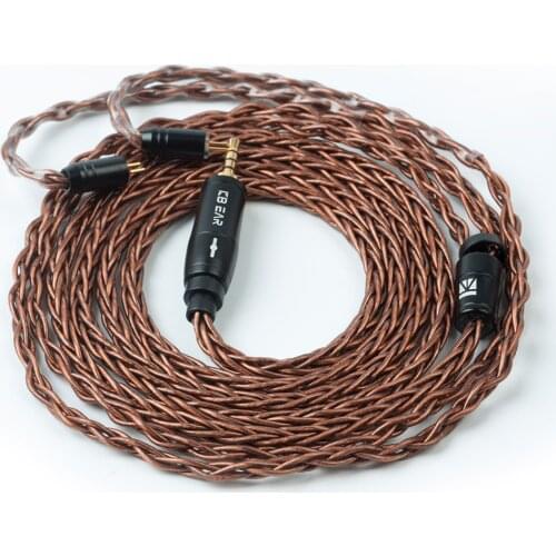 KB EAR 8 core oxygen-free copper cable 2.5/3.5/4.4MM with 2 PIN/MMCX/TFZ/QDC Blon bl-03 KB04 KB06 TRI I3 I4 KZ ZSX ZS10 PRO ZSN