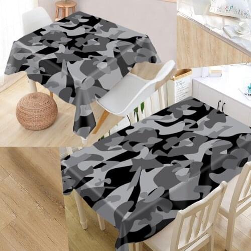 Camo Background Custom Table Cloth Oxford Fabric Rectangular Waterproof Oilproof Table Cover Family Party Tablecloth