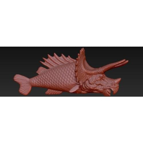 Dragon head fish 3d model for cnc machine 3D printers in STL file format