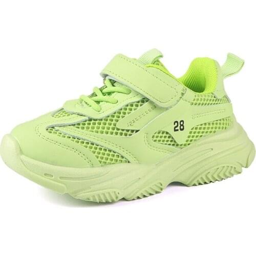 CUZULLAA Autumn Candy Color Kids Boys Fashion Sneakers For Children Girls Breathable Air Mesh Sports Casual Shoes Size 26-37