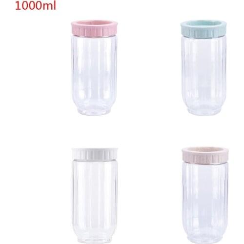 Kitchen Transparent Food Storage Container With Lids Durable Seal Pot Cereal Grain Bean Rice Sealed Plastic Milk Powder Jar