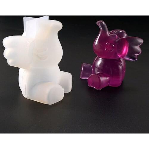 Cute Stereo Small Elephant Silicone Mold Practical DIY Crystal Epoxy Mold Handmade Soap Making Mould Ornament Pendant Decor Tool