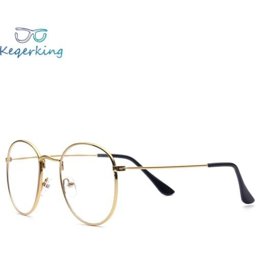 Fashion Retro Men Women Frame Vintage Mens Womens Clear Lens Glasses Brand Eyeglasses Gold Shield Frame With Glasses ZB-92