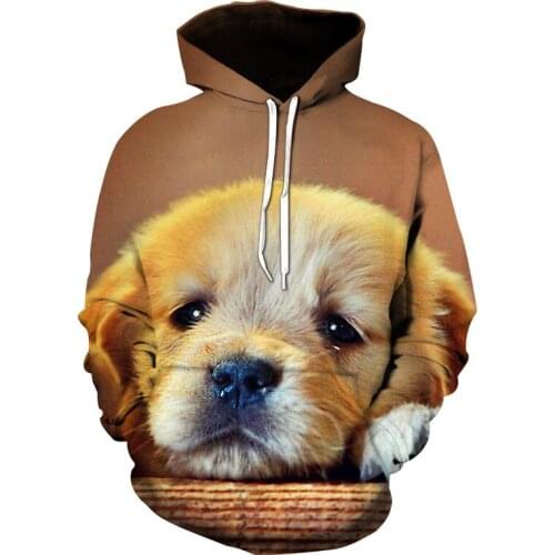 Human Friend Pet Dog Digital 3D Printing Casual Cute Pullover Animal Sports Shirt Mens and Womens Casual Hoodies Dog Harajuku