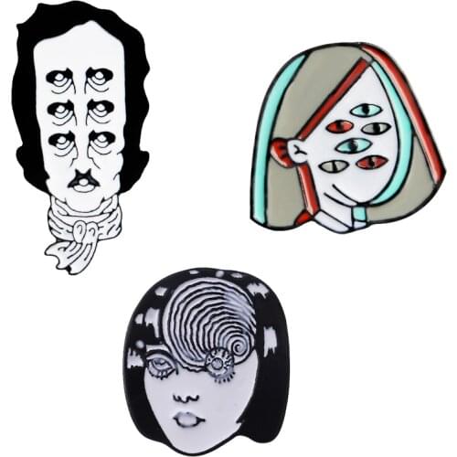 Weird Multi-eye Lapel Punk Pins Horrible Face Gothic Design Brooches Badges Backpack Pins Unique Jewelry Gifts For Friends