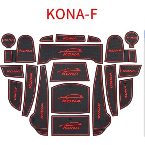 Non-slip mat Interior door pad cup mat for Hyundai kona,18pcs/lot,car styling, auto accessories