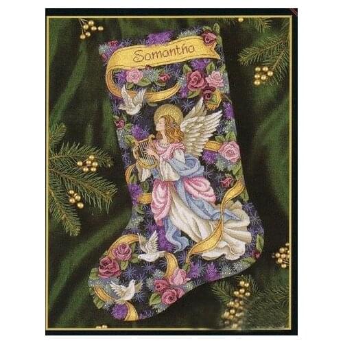 Christmas Sock style Dimensions8564 painting home Decor counted white canvas Cross Stitch kits14ct needlework Set DIY embroidery