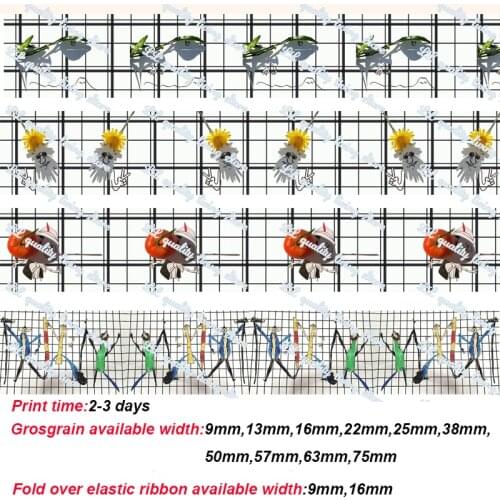 Lattice printed grosgrain ribbon grid shape shadow Journey to the West gurtband Handmade Crafts decoracion de fiestas y eventos
