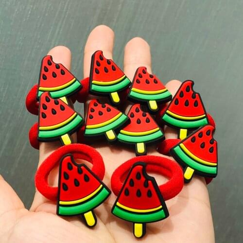10Pcs/set Fruit Cake Cute Hair Accessories Children Rubber Bands Scrunchies Elastic Nylon Hair Bands Girls Headband Ties
