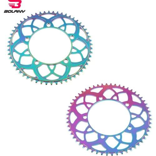 BOLANY 130 BCD Folding Bicycle Chainwheel Ultralight Plating Anode 53T/ 56T Rainbow Aluminum Alloy 7075 BXM Bike Crankset Tooth