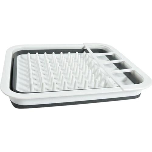 Foldable Collapsible Washing Up Bowl Dish Drainer Draining Folding Water Reusable Camping Kitchen Useful Tools