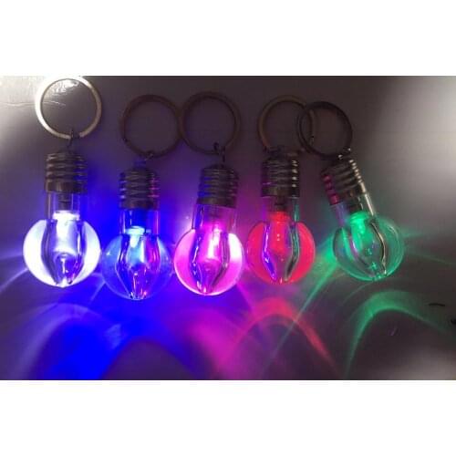 LED colorful christmas gift light bulb creative key chain pendant mini night party christmas new year flashing light novelty