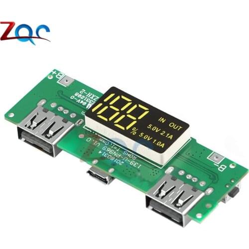 LED Dual USB Micro USB Input Power Bank QC 18650 lithium Battery Charger Board Overcharge Overdischarge Short Circuit Protection