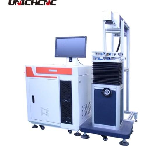 Cloth fabric jeans engraving dynamic Co2 fiber laser marking machine 20w 30w with wide working area