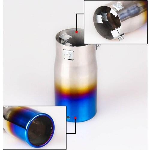 Universal Car Exhaust Muffler Tip Round Stainless Steel Pipe Chrome Exhaust Tail Muffler ​Car Accessories Muffler