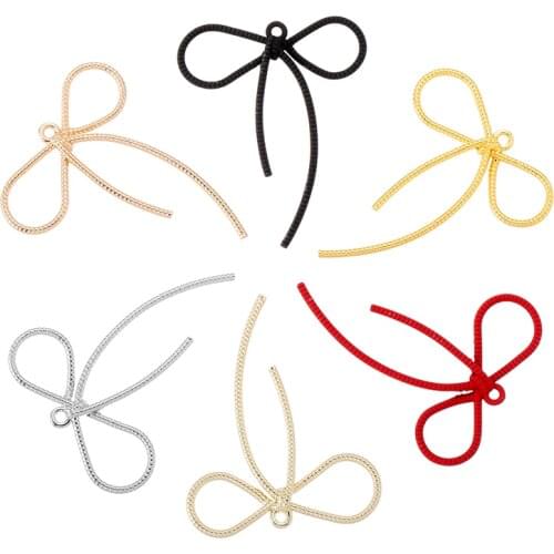 YuenZ 10 pcs High quality Spray paint Bow Charm Woman Earring Necklace Alloy Charms for Jewelry Making