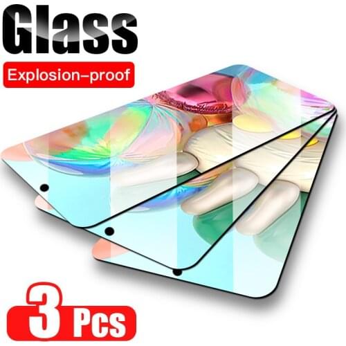 3Pcs Tempered Glass for Samsung Galaxy S20FE S10 Note10 Lite A01 A21S A41 A51 A71 A42 A10 A20E A30 A50 Screen Protector Glass