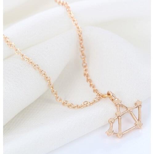 Kinitial Gold Sagittarius Necklace Charm Constellation Necklaces Zodiac Sign Astrology Pendant Choker Jewelry 23/11-21/12