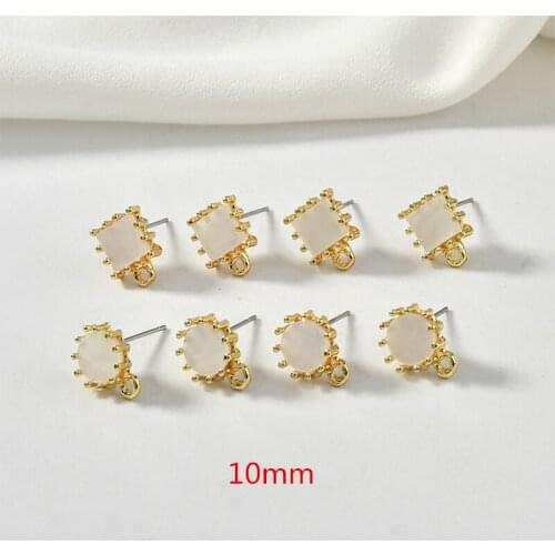 10mm geometric round/square fashion alloy charms women stud earrings diy jewelry pendants accessory