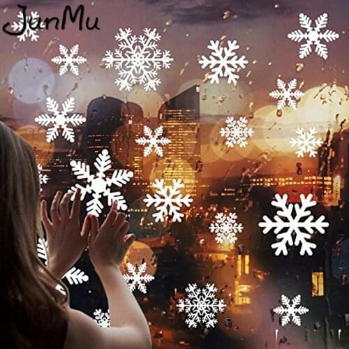 27PCS Christmas Frozen Snow Flakes Wall Sticker Set Removable Vinyl Art Decal Window Stickers Children Christmas Wall Decor