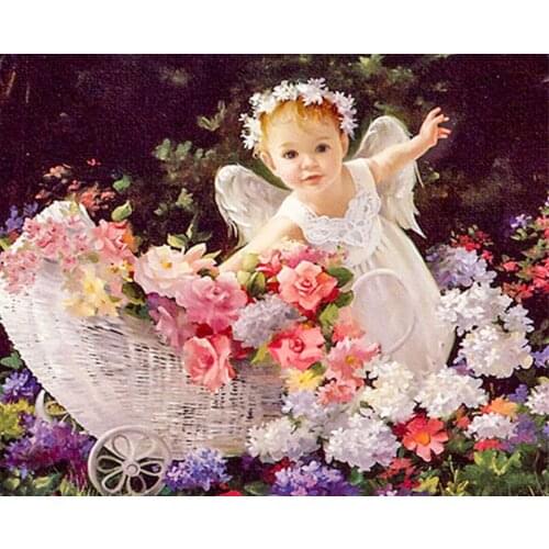 Diamond Art Mosaic Angel Kids Diy Embroidery Painting Big Size Rhinestone Drawing Picture Wall Decor Handcraft Gift New Arrival