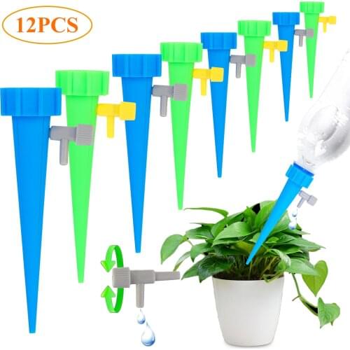 1/5/12Pcs Automatic Drip Irrigation Tool Spikes Flower Plant Garden Supplies Useful Self-Watering Device Adjustable Water