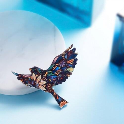 Fashion Cute Animal Brooch Jewelry Acrylic Bird Brooches For Women Clothes Bag Lapel Pins Broches Accessories Gifts Kids
