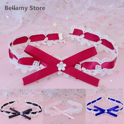 Hand made Lolita cute girl with lace bow choker