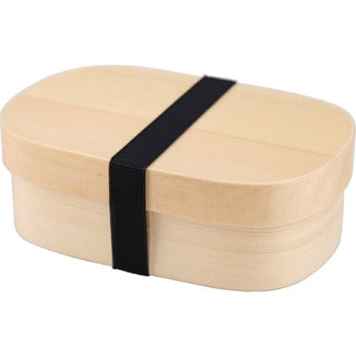 Wooden Bento Box Food Storage Container Lunch Office Sushi Case With Strap Style Worker Double-layer Childrens Picnic Organizer