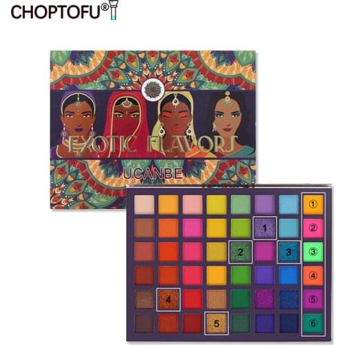 Exotic Flavors Eyeshadow Palette 48 Colors Shimmer Eyeshadow Glitter Metallic Makeup Palletes Pigment Cosmetics Powder
