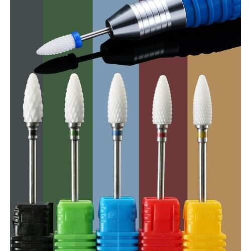 Milling Cutter Ceramic Nail Drill Bits Electric Manicure Drills for Pedicure Machine Apparatus Gel Polish Remove Tools Accessory
