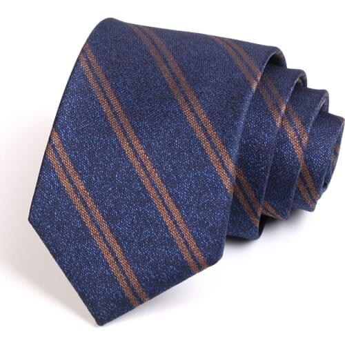 Classical Mens Tie 2020 Brand New Blue Striped 8CM Wide Ties For Men Business Suit Work Necktie Male Fashion Formal Neck Tie