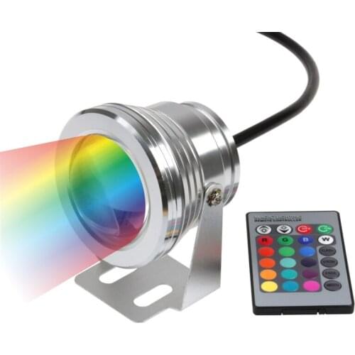 LED RGB under water light fountain light Waterproof IP67 10W AC/DC12V pond pool Lamp16 color change + 24key IR Remote controller