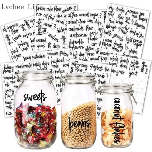 Lychee Life 168Pcs Food Waterproof Pantry Stickers Food Jar Labels for Pantry Organization Kitchen Tools Home Decoration