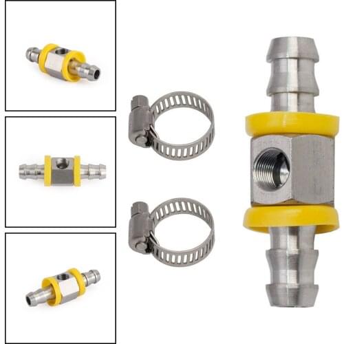 Stainless Steel 3/8" Fuel Line Fuel Pressure Gauge Sensor T-Fitting Adapter pro