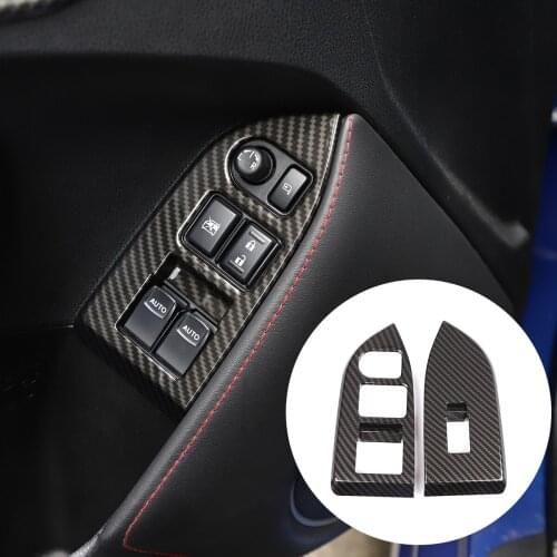 ABS Carbon Car Window Glass Lift Switch Control Panel Frame Trim Cover For Toyota 86/Subaru BRZ 2012-2020 Interior Accessories