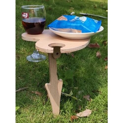 Couples Outdoor Wine Table With Heart-shaped Desktop Mini Portable Folding Picnic Table For Garden Travel Beach Party Furniture