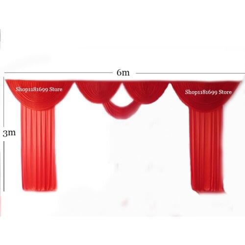Detachable backdrop swag for wedding background curtain decoration event party drape valances for stage curtain