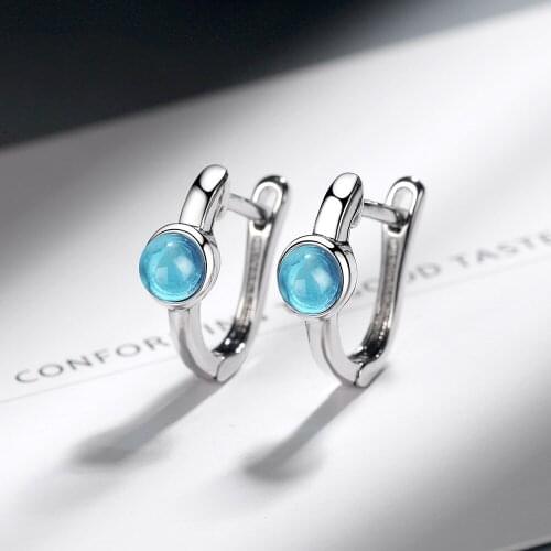 925 Sterling Silver Round Stud Earrings For Women Romantic Party Jewelry Brincos Pendientes eh707