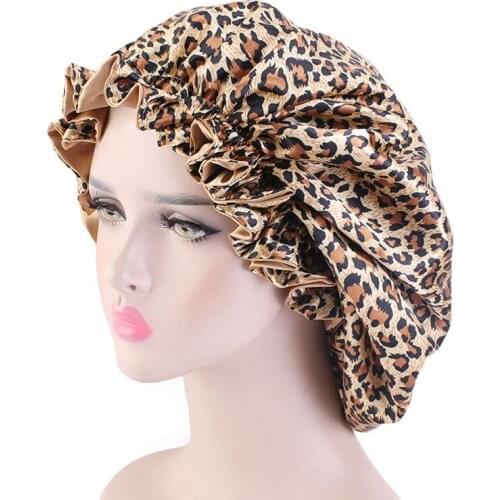 Salon Cap Satin Bonnet Cap Shower Sleep Night Cap Head Cover Bonnet Hat for Curly Springy Hair Designer Bonnets for Women