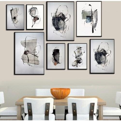 Nordic Abstract Vintage Creative Minimalist Pattern Canvas Paintings Wall Art Print Picture Bedroom Living Room Home Decoration