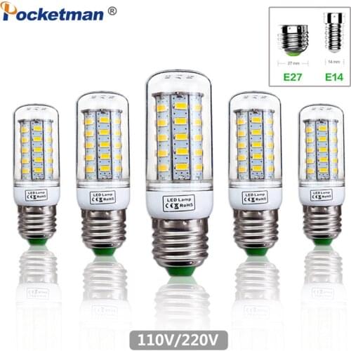 LED Corn Bulb E27 E14 110/220V SMD5730 48/69Leds Light Lampada LED chandelier lighting Energy Saving Light for Home Decoration